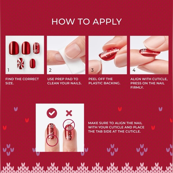 imPRESS Design Feelin' Festive 3D New Set of 30 Press On Nails NWT - Picture 8 of 10